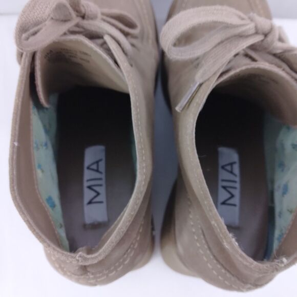 Y2K Chunky Heel Platform Brown Leather Ankle Boots MIA Womens Size 8M - Picture 9 of 12